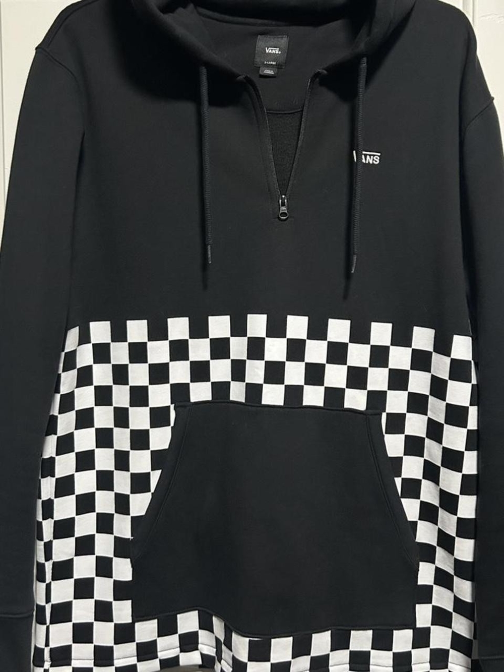 Vans Black & White Checkerboard Half-Zip Hoodie